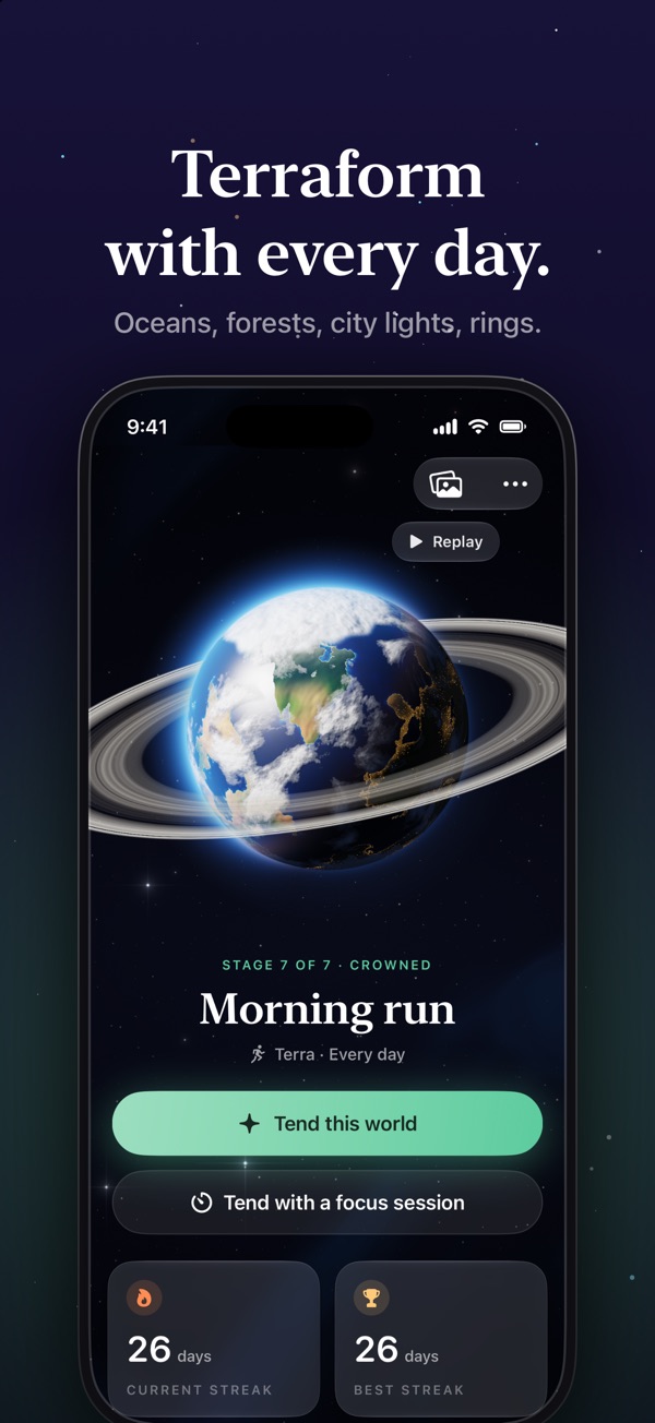 A ringed, fully terraformed world called Morning run